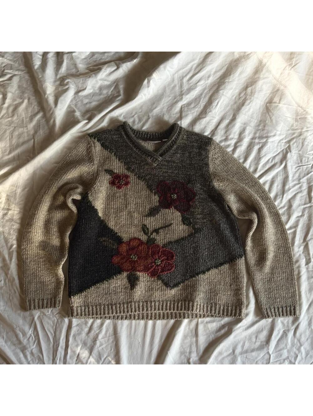 Croft & Barrow Women's Multi and Brown Jumper